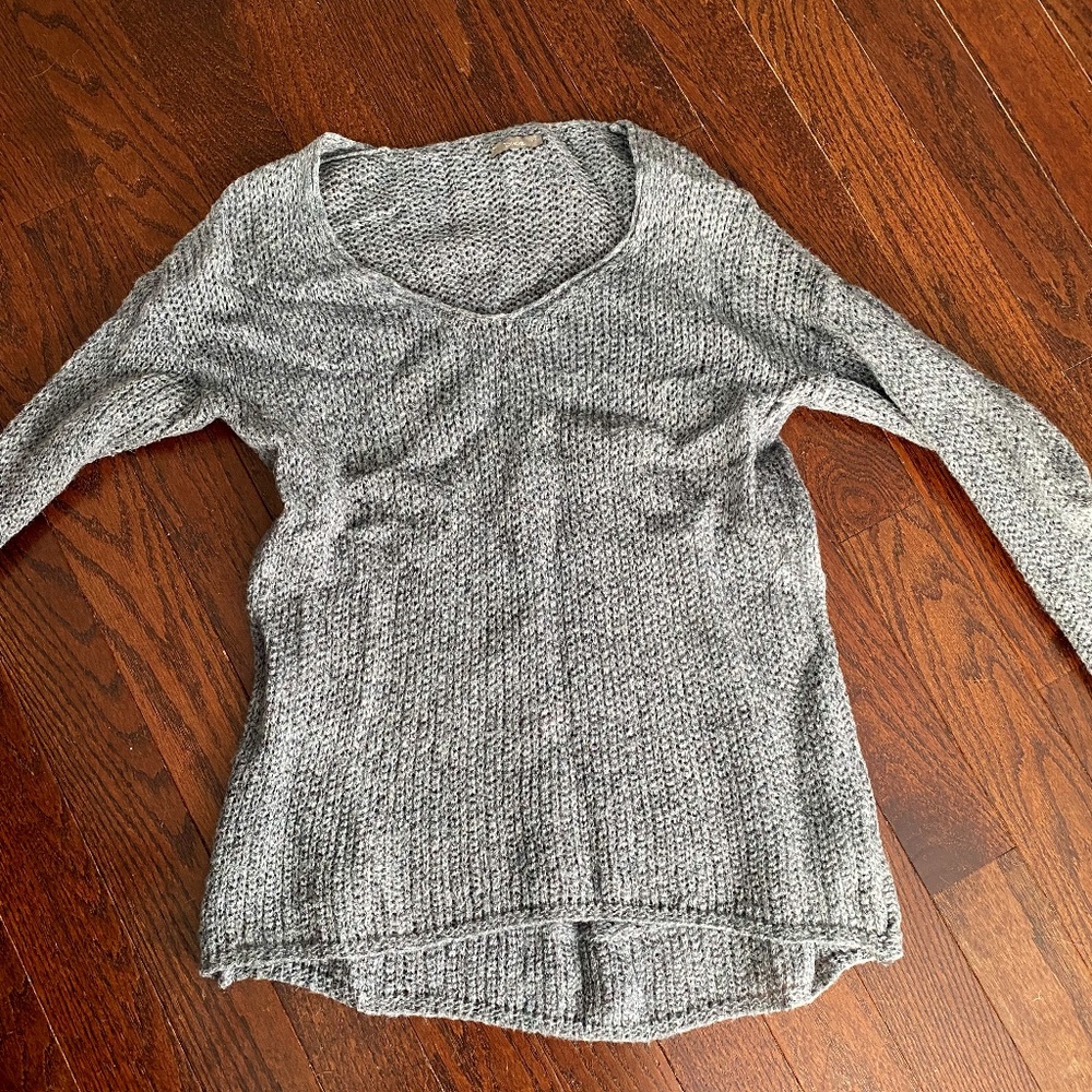 Grey V Neck Sweater